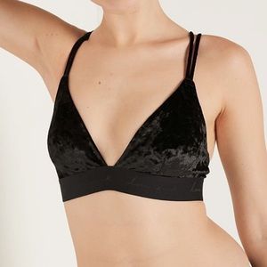 PINK Velvet Triangle Bralette Size: XL